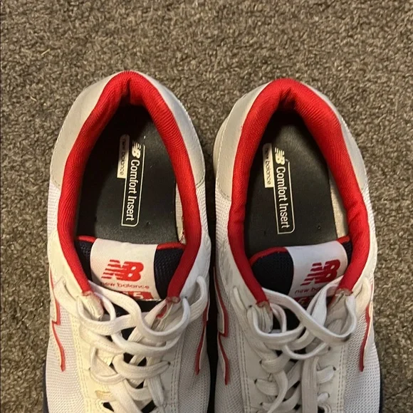 New Balance 515 Men's White, Red, and Black Sneakers - Picture 4 of 7